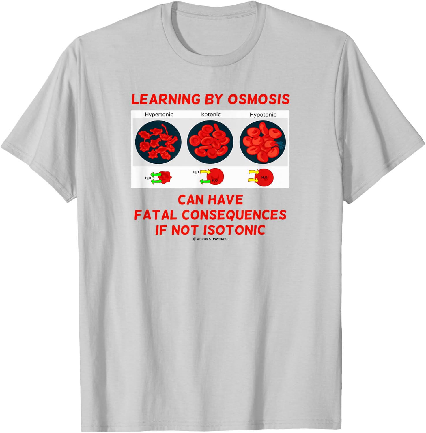 Learning By Osmosis Can Have Fatal Consequences Not Isotonic T-Shirt - T-Shirt | Ash
