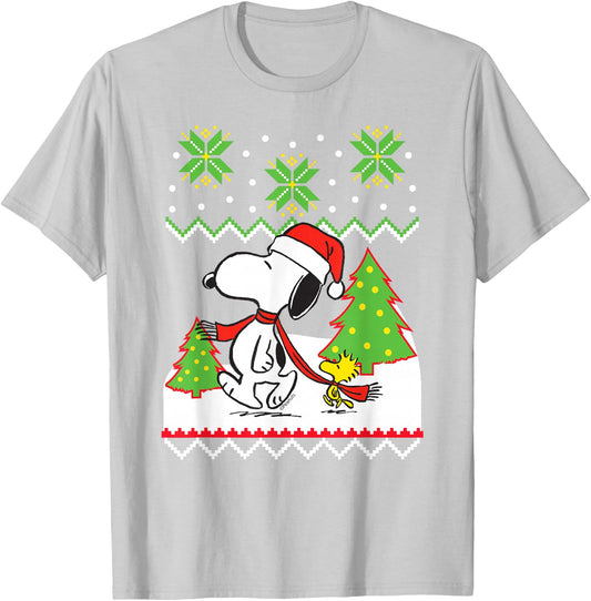 Peanuts Santa Snoopy T-Shirt - T-Shirt | Ash