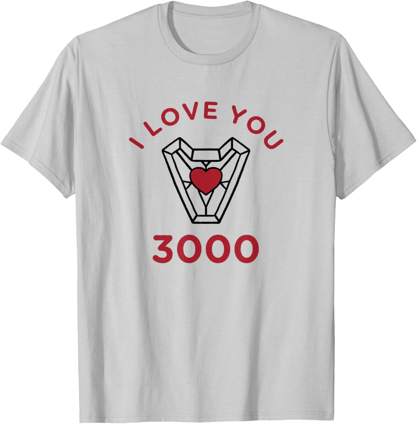 Marvel Valentine's Iron Man I Love You 3000 T-Shirt - T-Shirt | Ash