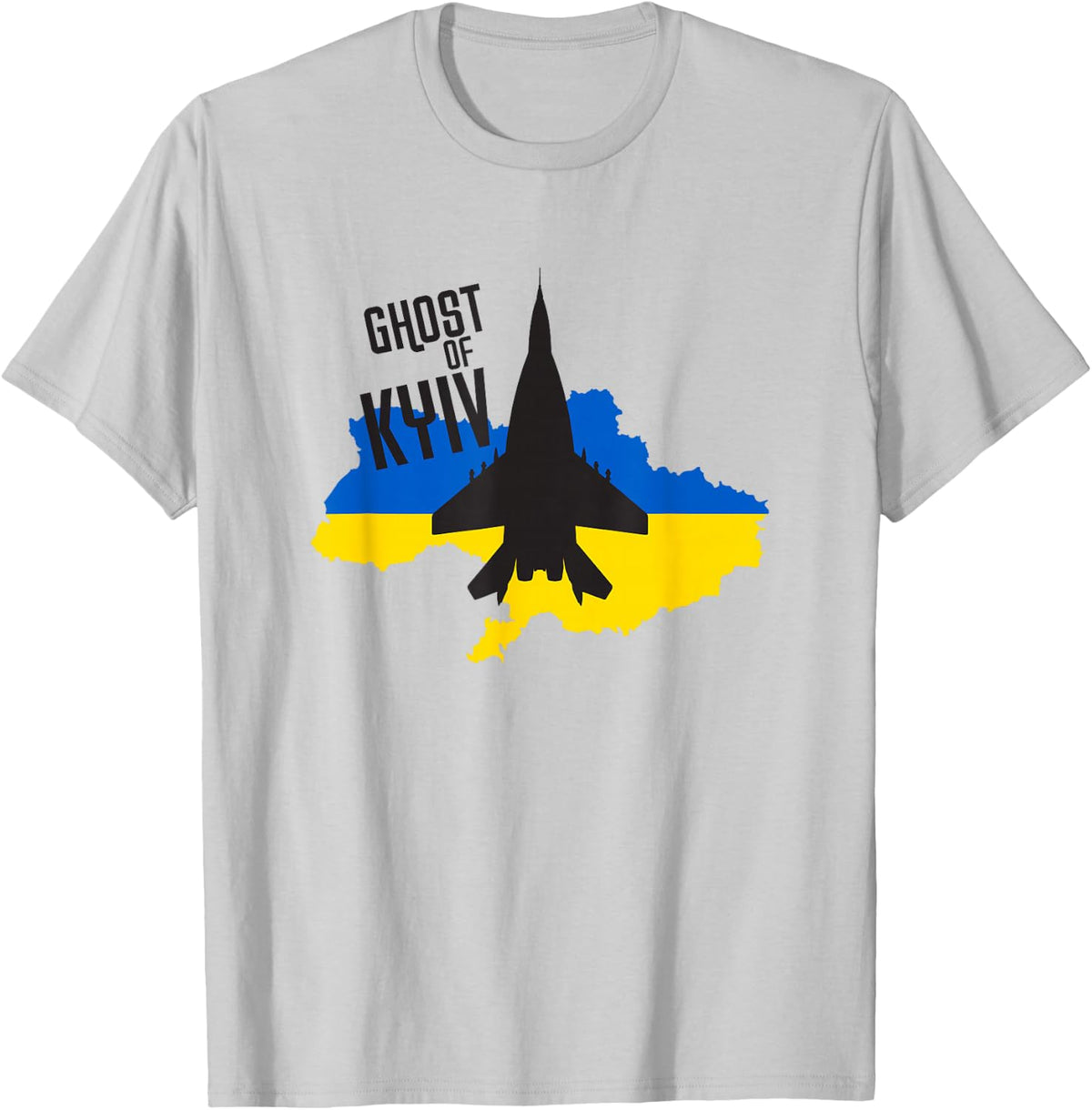 Ghost of Kyiv - MIG 29 Fight Pilot Ace of Ukraine T-Shirt - T-Shirt | Ash