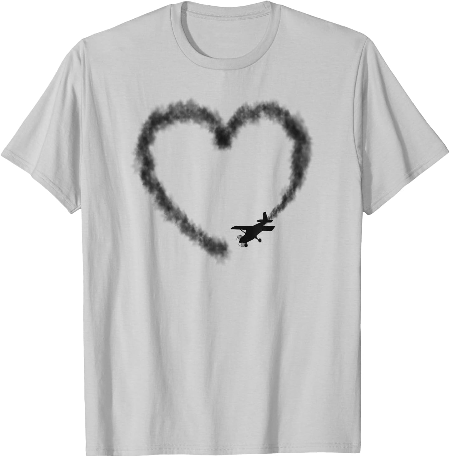 Airplane Pilot Heart Vintage T-Shirt - T-Shirt | Ash