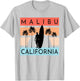Malibu California Beach Surfing Ocean Summer Vacation Retro Men Women Kids T-Shirt - T-Shirt | Ash