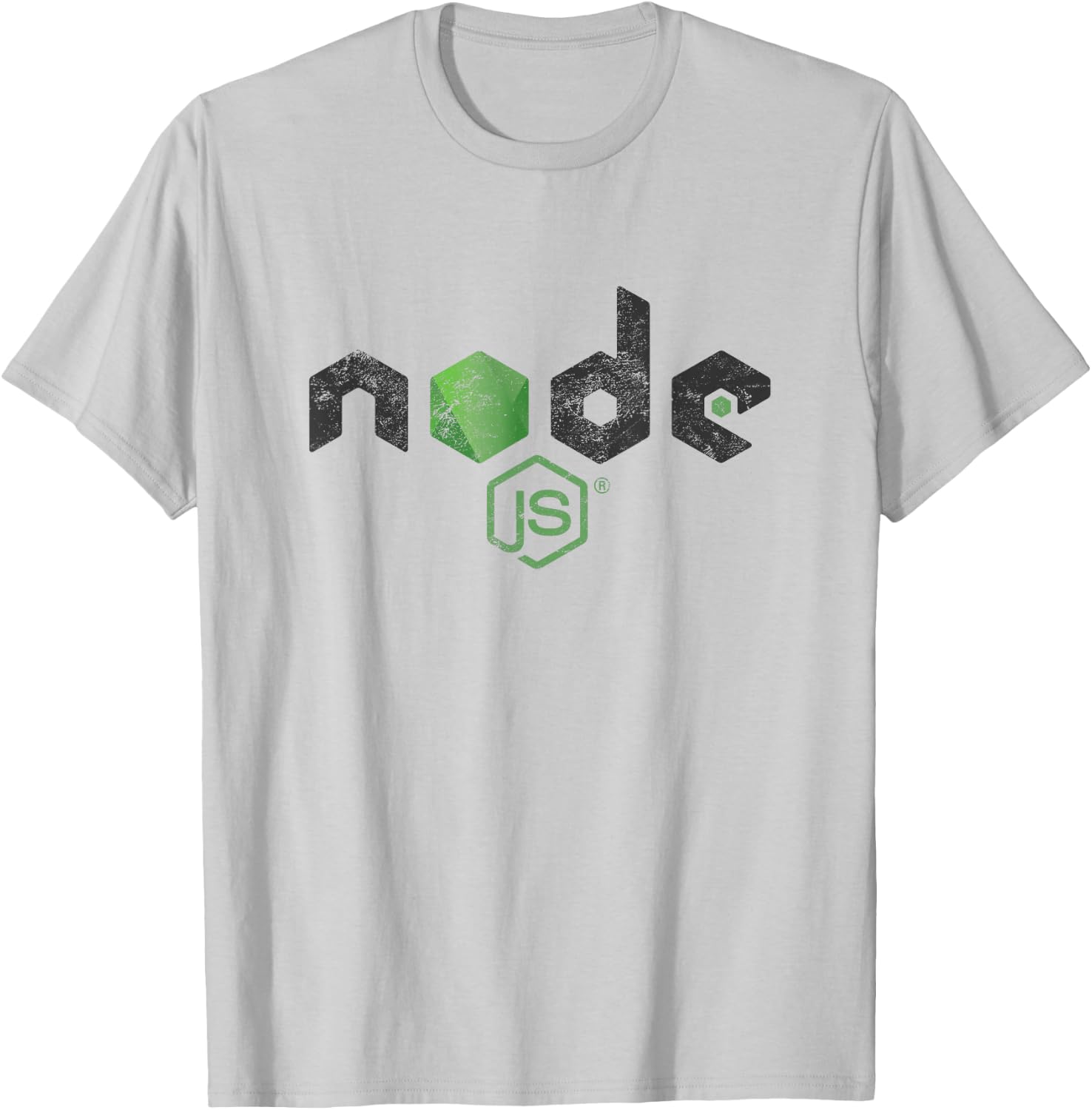 Node JS Logo Nodejs Programmer Developer Distressed Vintage T-Shirt - T-Shirt | Ash