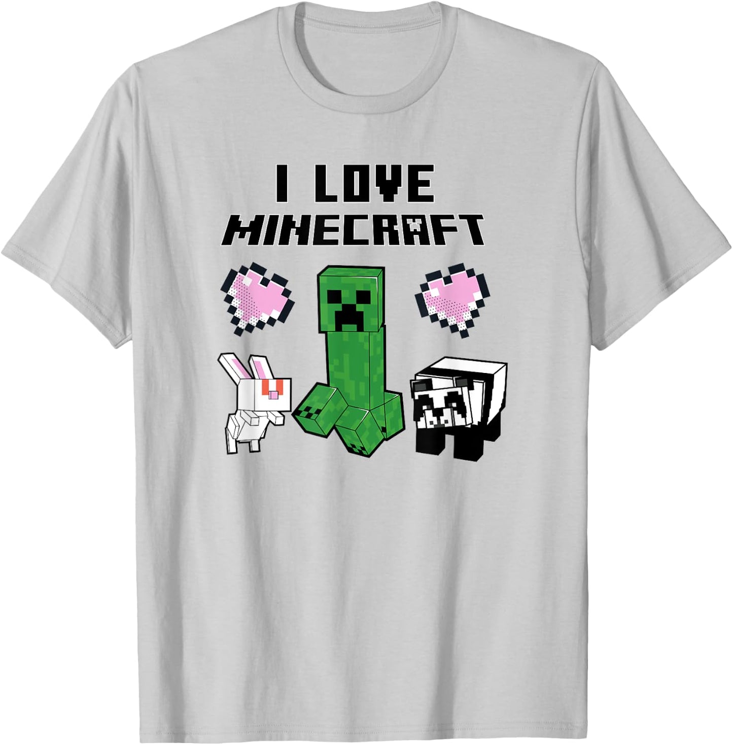 Minecraft Mob Group I Love Minecraft Poster T-Shirt - T-Shirt | Ash