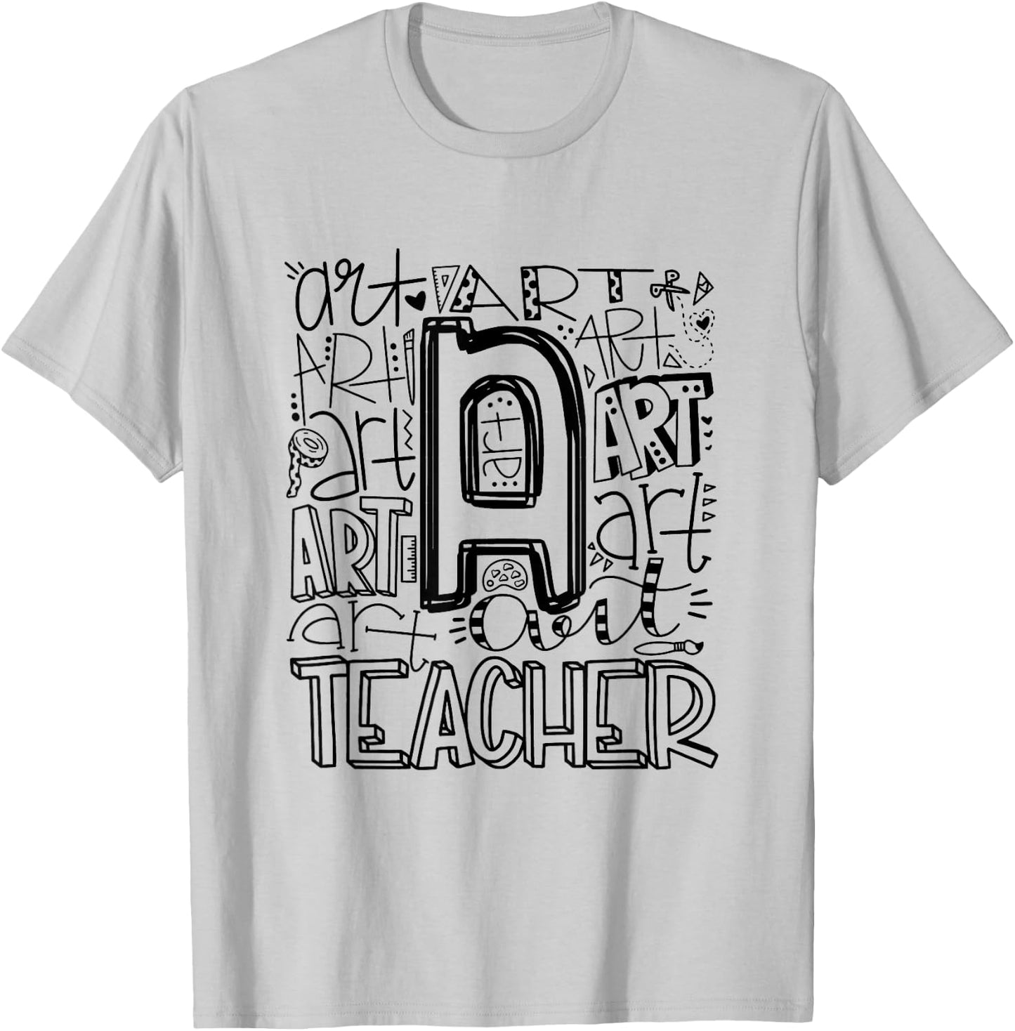 Back To School Art Teacher Typography T-Shirt - T-Shirt | Ash