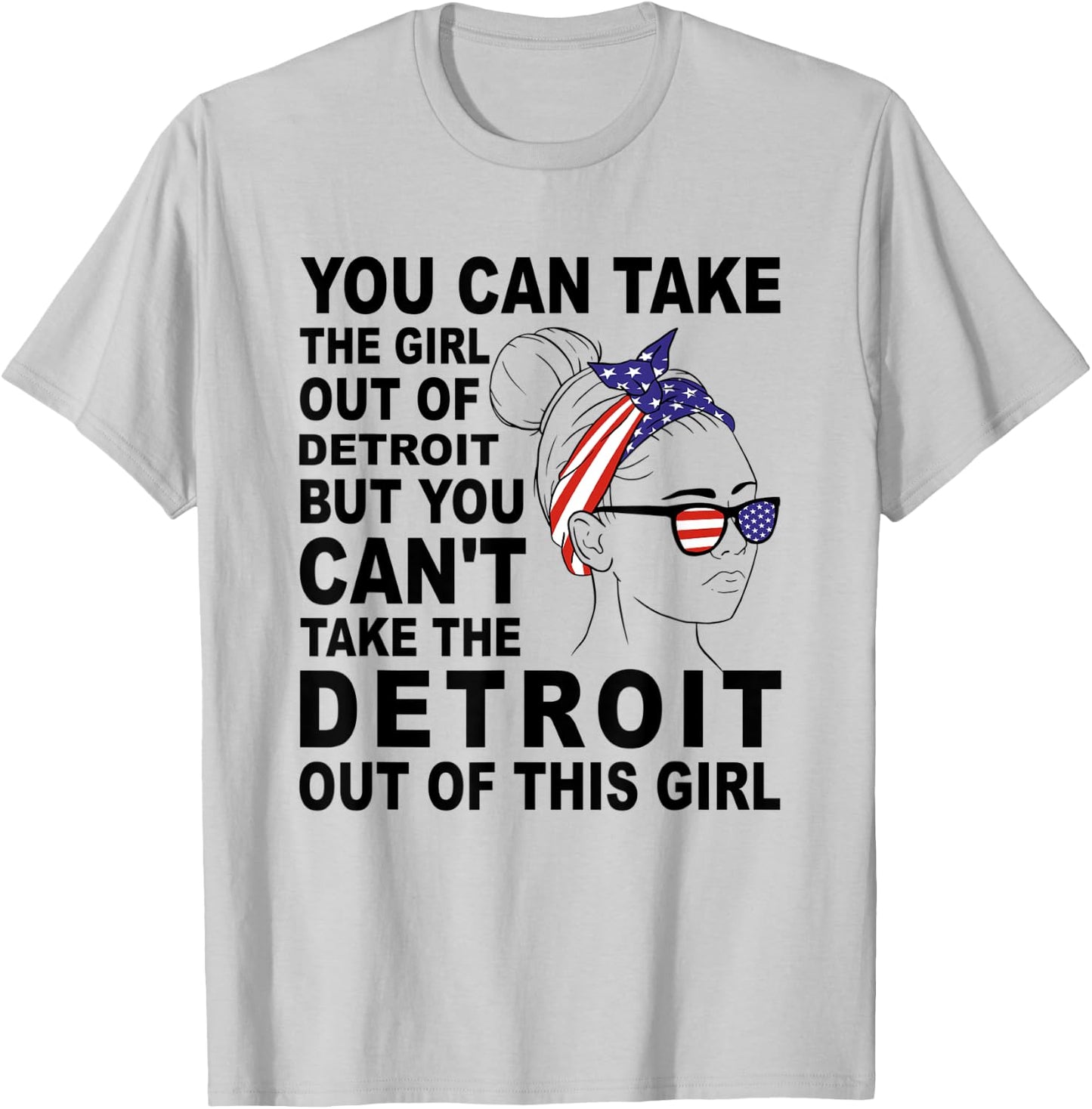 Classic Retro Girl From Detroit - Proud Detroit Girl T-Shirt - T-Shirt | Ash