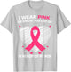 Mother I Wear Pink In Memory Of Mom Breast Cancer Awareness T-Shirt - T-Shirt | Ash