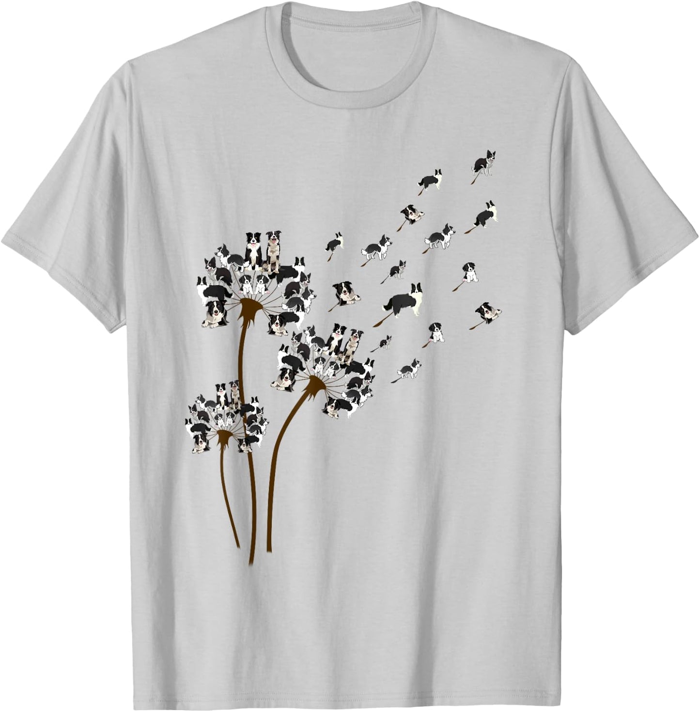 Border Collie Dandelion Funny Gift Dog Lovers Women T-Shirt - T-Shirt | Ash