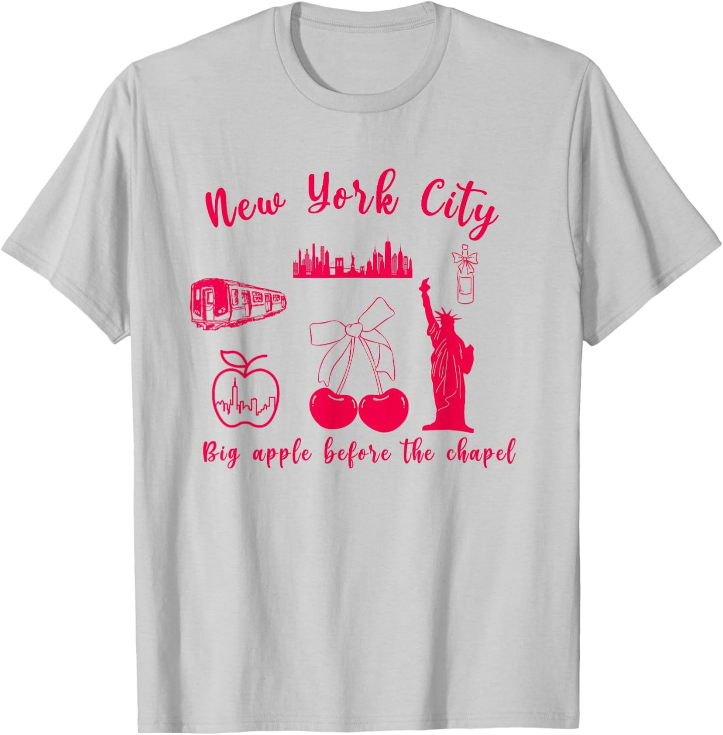 New York City Luxury Bachelorette Cherry Coquette Bridesmaid T-Shirt - T-Shirt | Ash