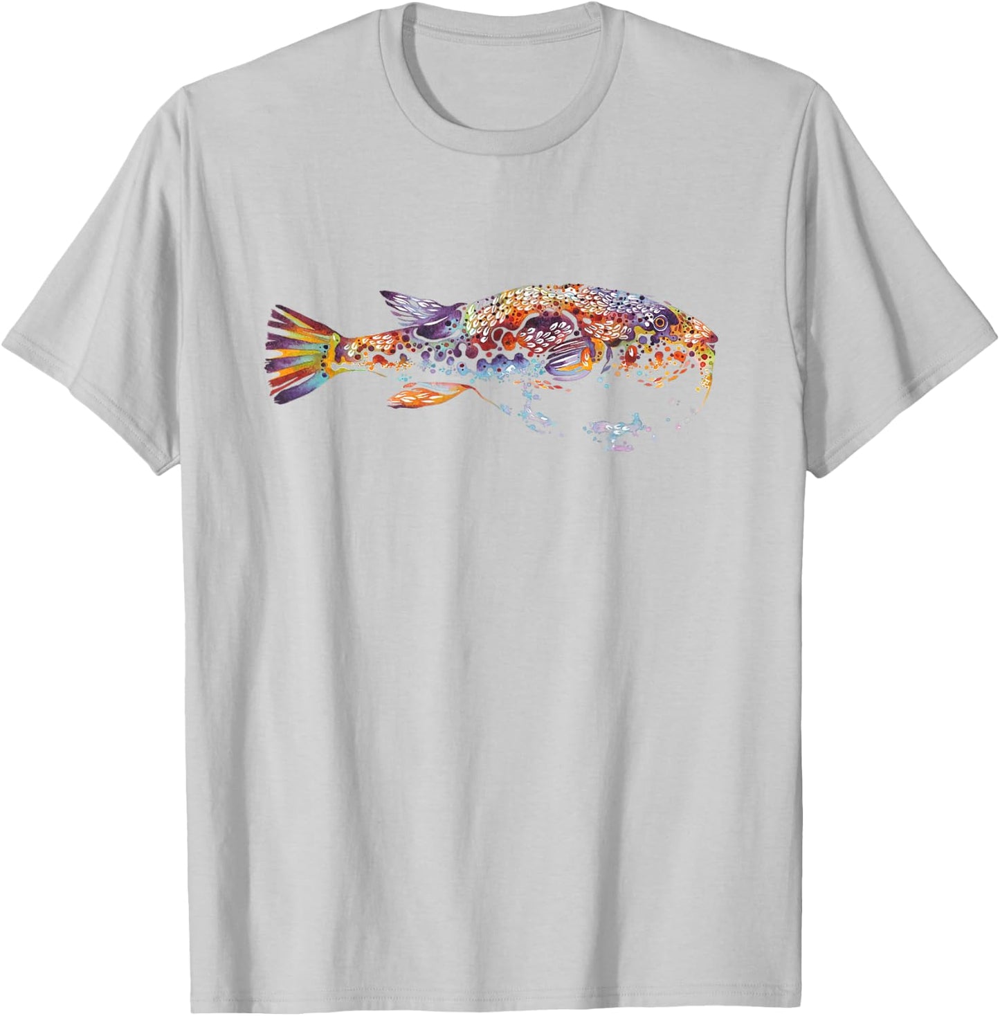 fugu fish butterfly Botanical Flower Plant blossom T-Shirt - T-Shirt | Ash