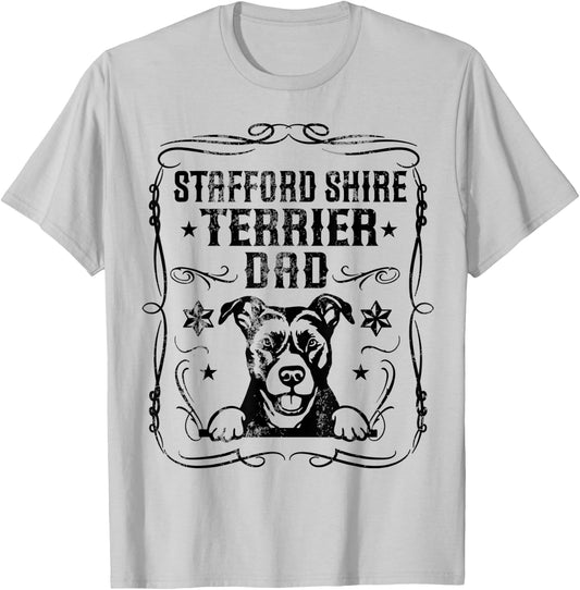 Stafford Shire Terrier Dad Best Dog Lover Father Day Themed Women T-Shirt - T-Shirt | Ash