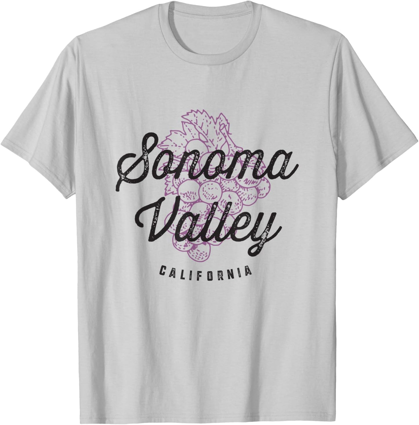 Sonoma Valley California Wine Country Vintage Grapes T-Shirt - T-Shirt | Ash