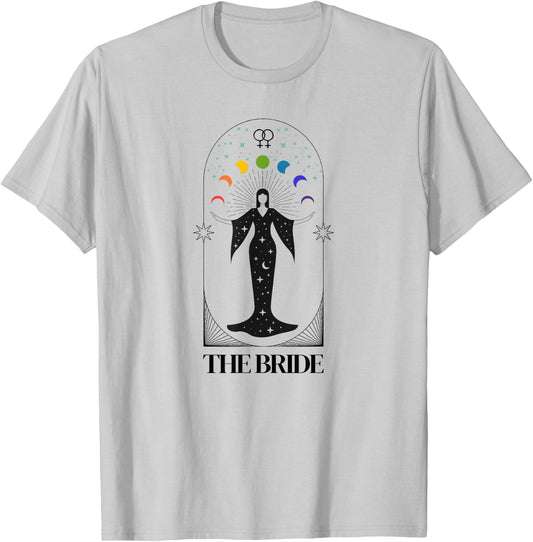 Lesbian Bride Gay Brides Tarot Bachelorette Lgbt Wedding Day T-Shirt - T-Shirt | Ash