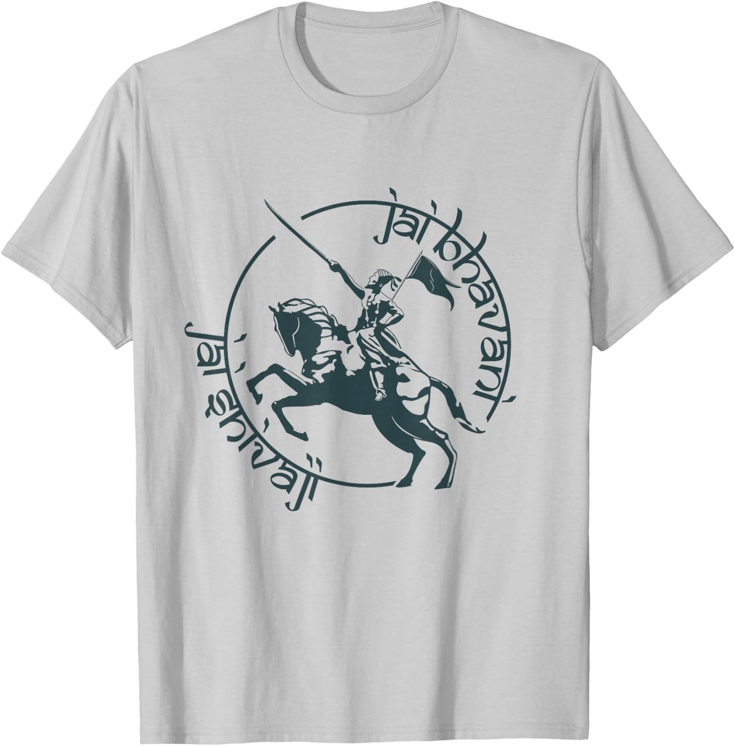 Jai Bhavani Jai Shivaji India King Hindu Goddess God T-Shirt - T-Shirt | Ash