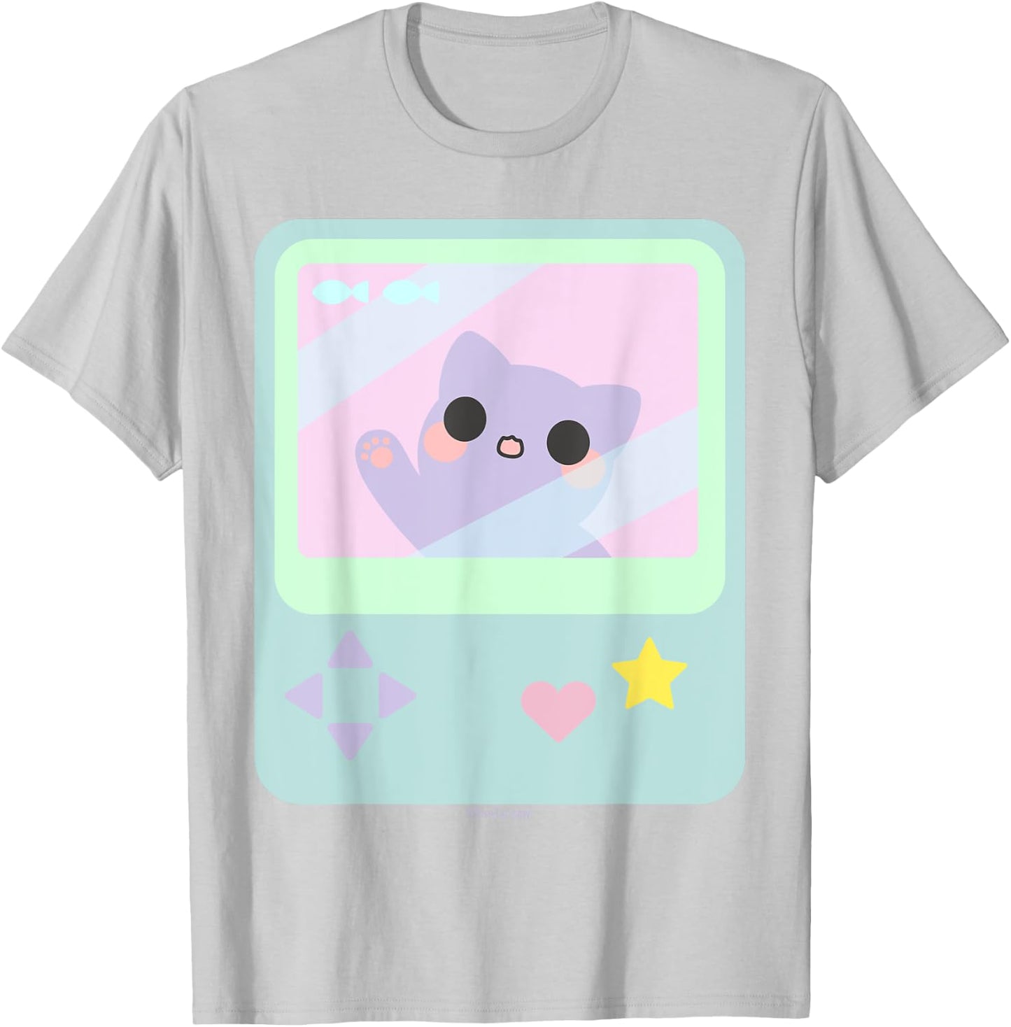 Super Kawaii Gamer Cat kitty Pastel Anime Inspired Women Girls Kids T-Shirt - T-Shirt | Ash