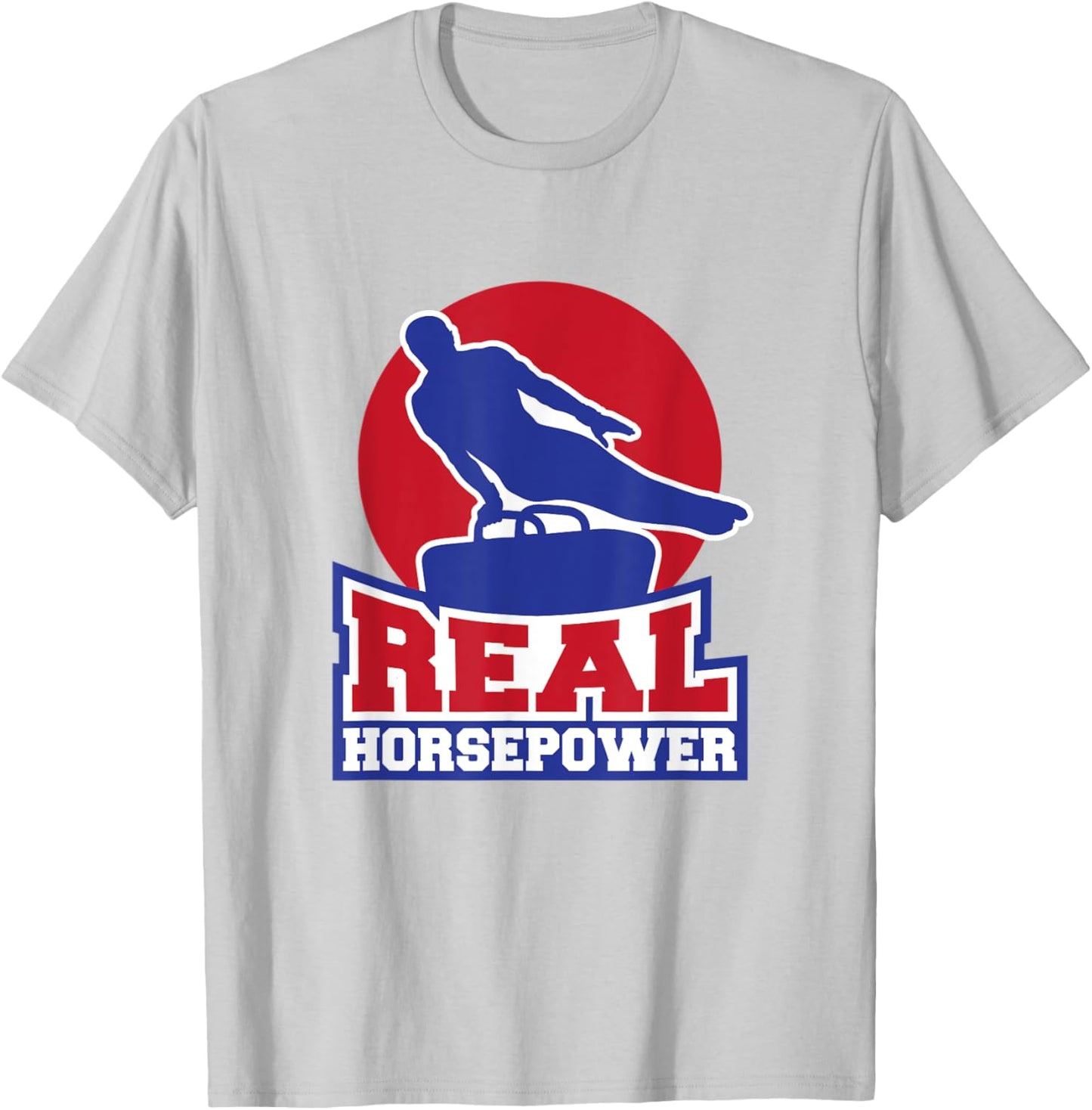 Gymnastic Pommel Horse Spinner, Male Gymnast Real Horsepower T-Shirt - T-Shirt | Ash