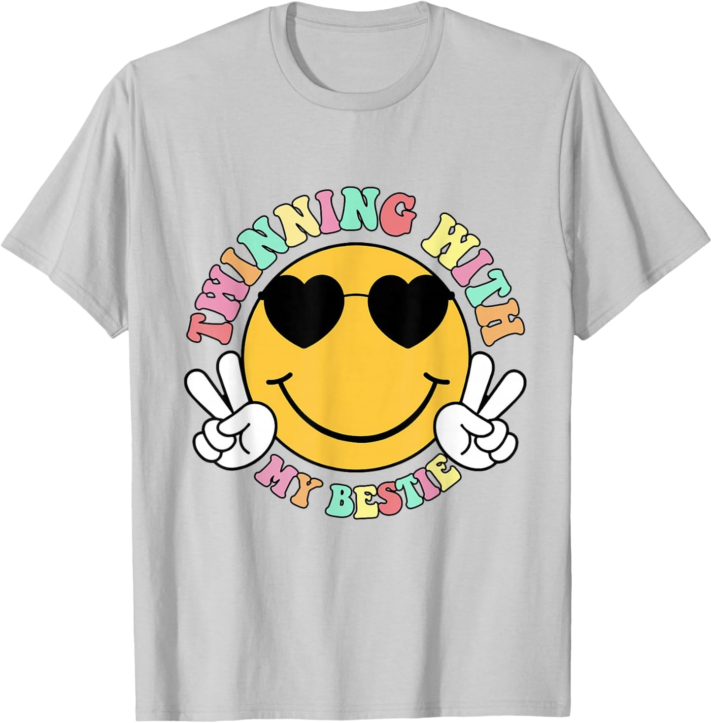 Twinning With My Bestie Girls Kids Matching Bestfriend BFF T-Shirt - T-Shirt | Ash