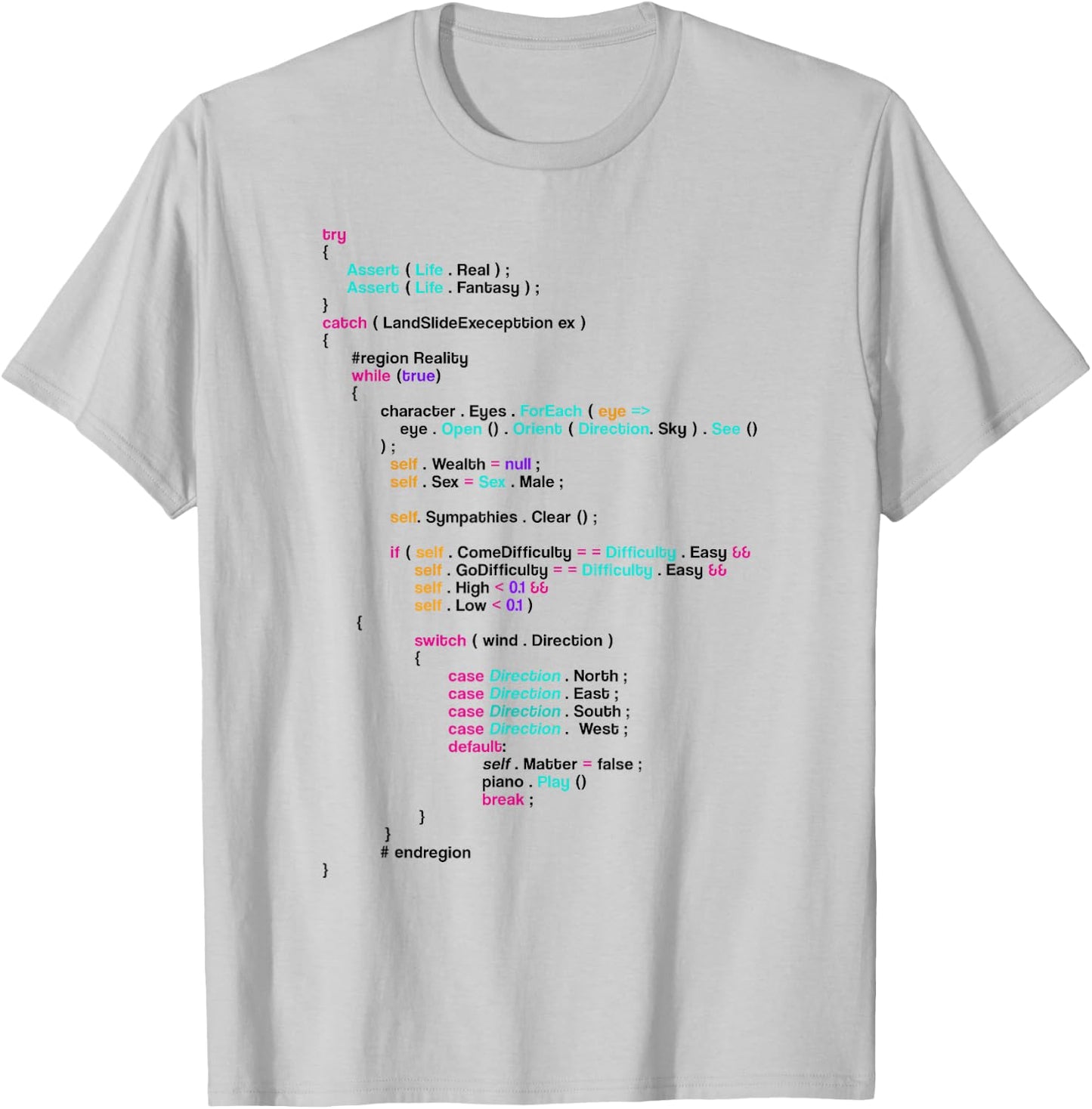 Assert Code Programmer Software Developer Nerd Computer T-Shirt - T-Shirt | Ash