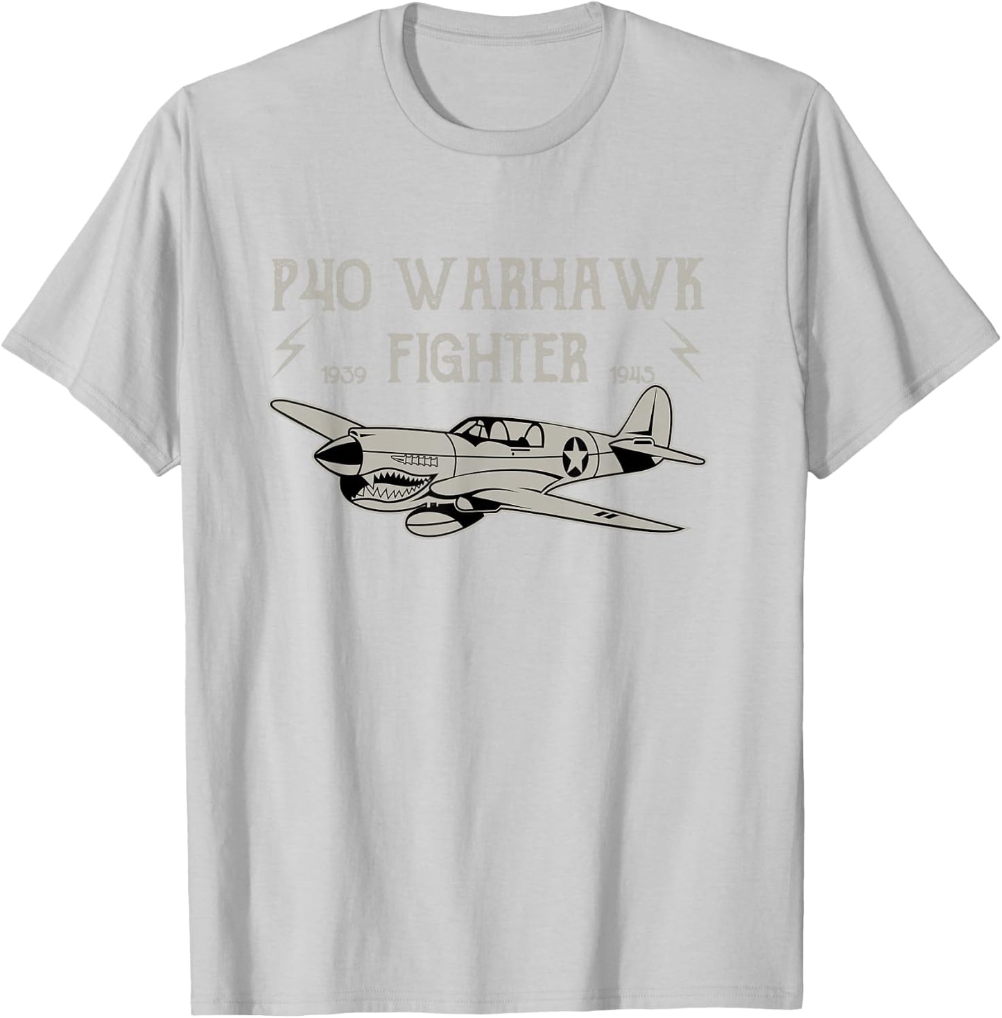 P-40 Warhawk WWII Aeroplane T Shirt T-Shirt - T-Shirt | Ash