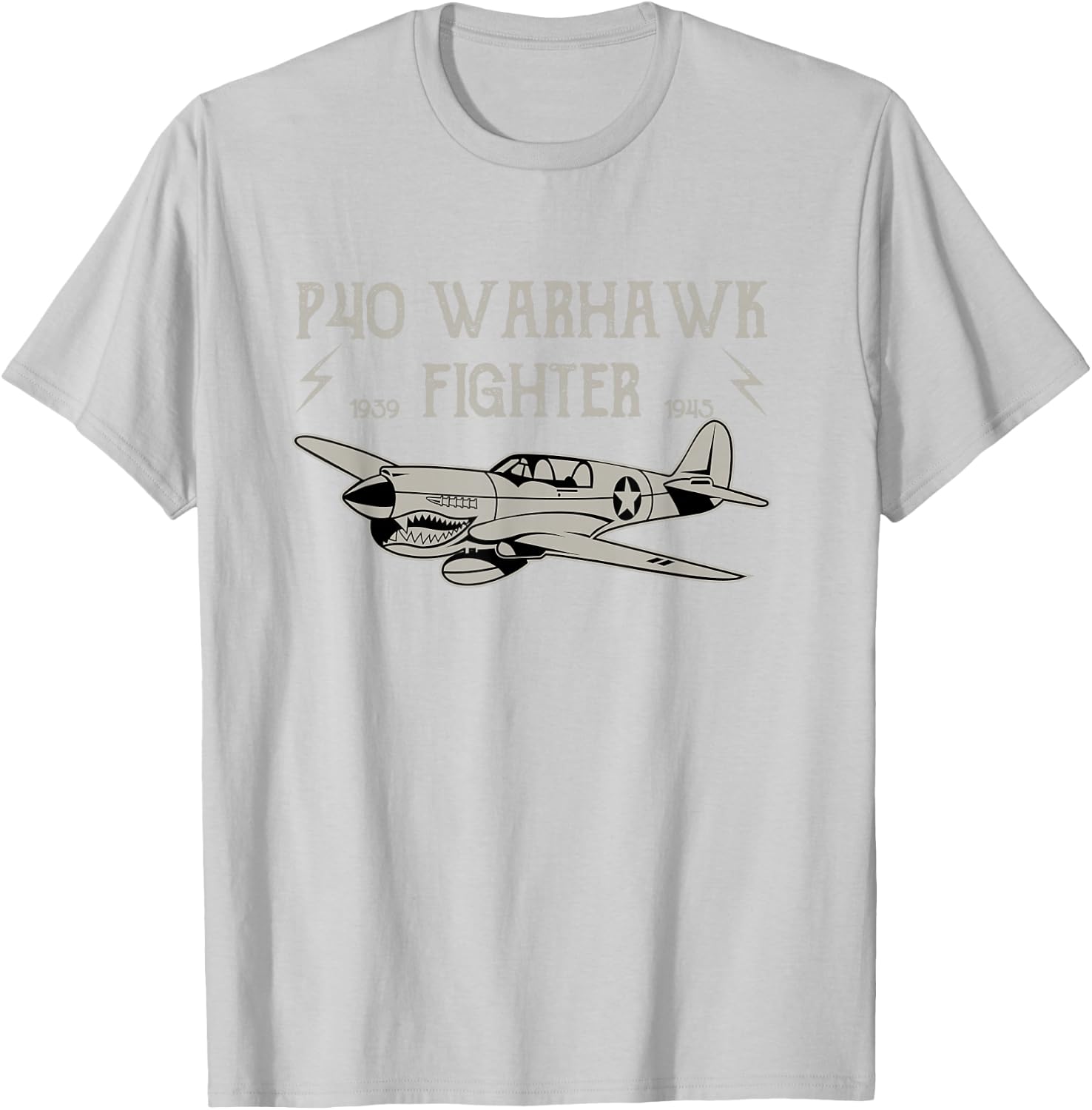 P-40 Warhawk WWII Aeroplane T Shirt T-Shirt - T-Shirt | Ash