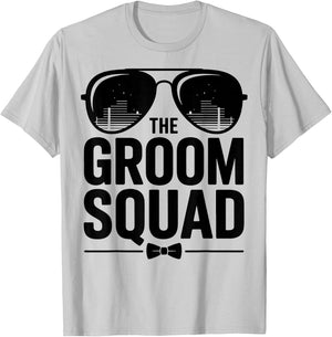 The Groom Squad Sunglasses Wedding Bachelor Party Groomsmen T-Shirt - T-Shirt | Ash