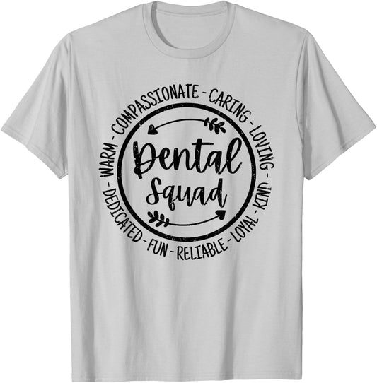 Dental Squad Dental Assistant Hygienist Dentists Vintage T-Shirt - T-Shirt | Ash