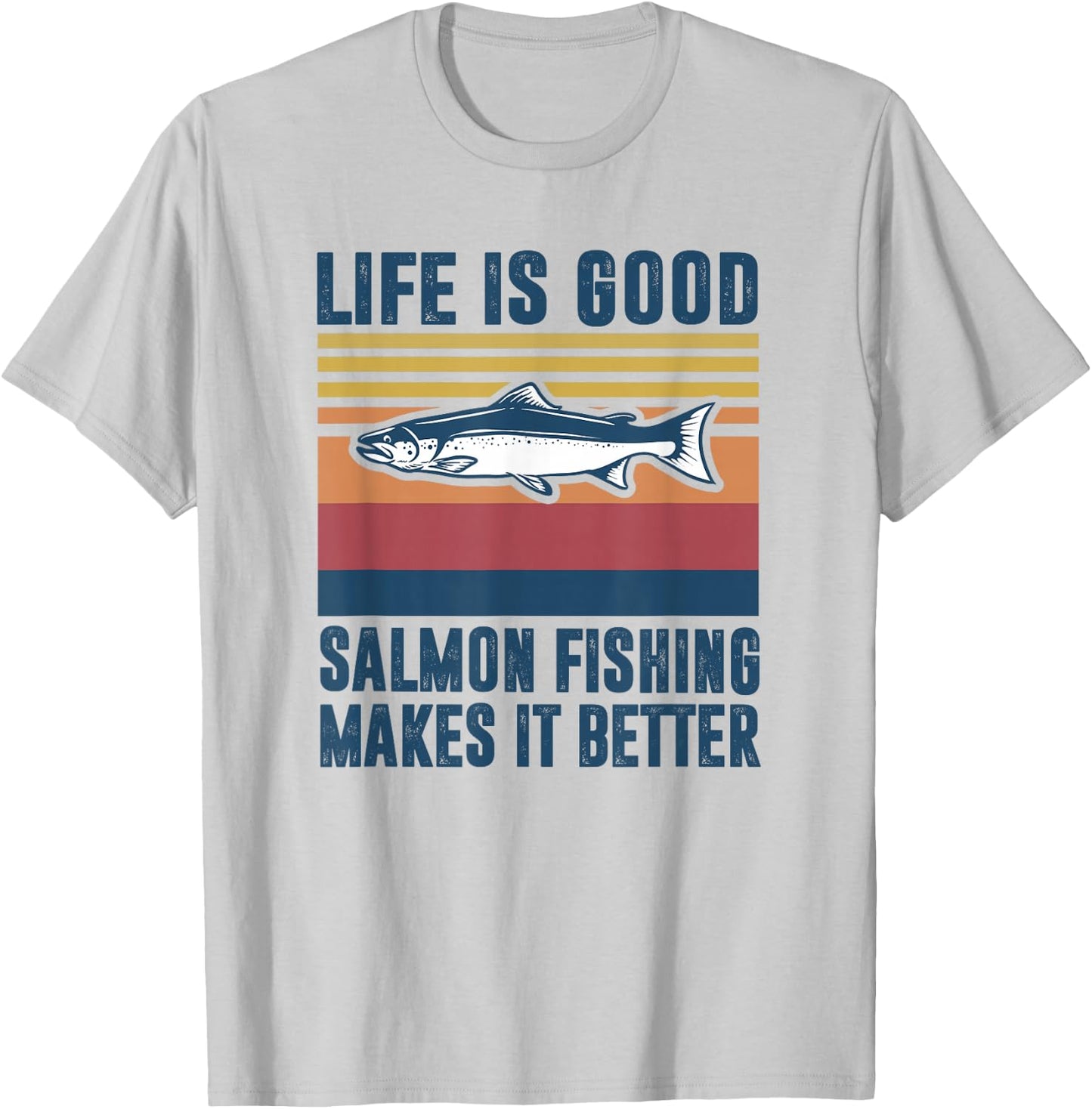 Salmon Fishing Gifts Men Women Children Angler Salmon T-Shirt - T-Shirt | Ash