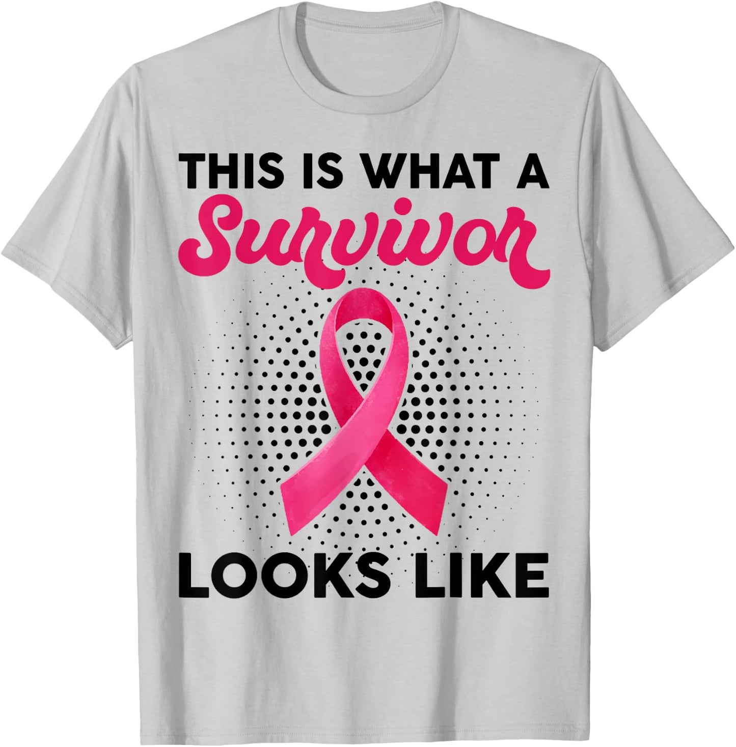 What A Survivor Looks Like Breast Cancer Awareness T-Shirt - T-Shirt | Ash