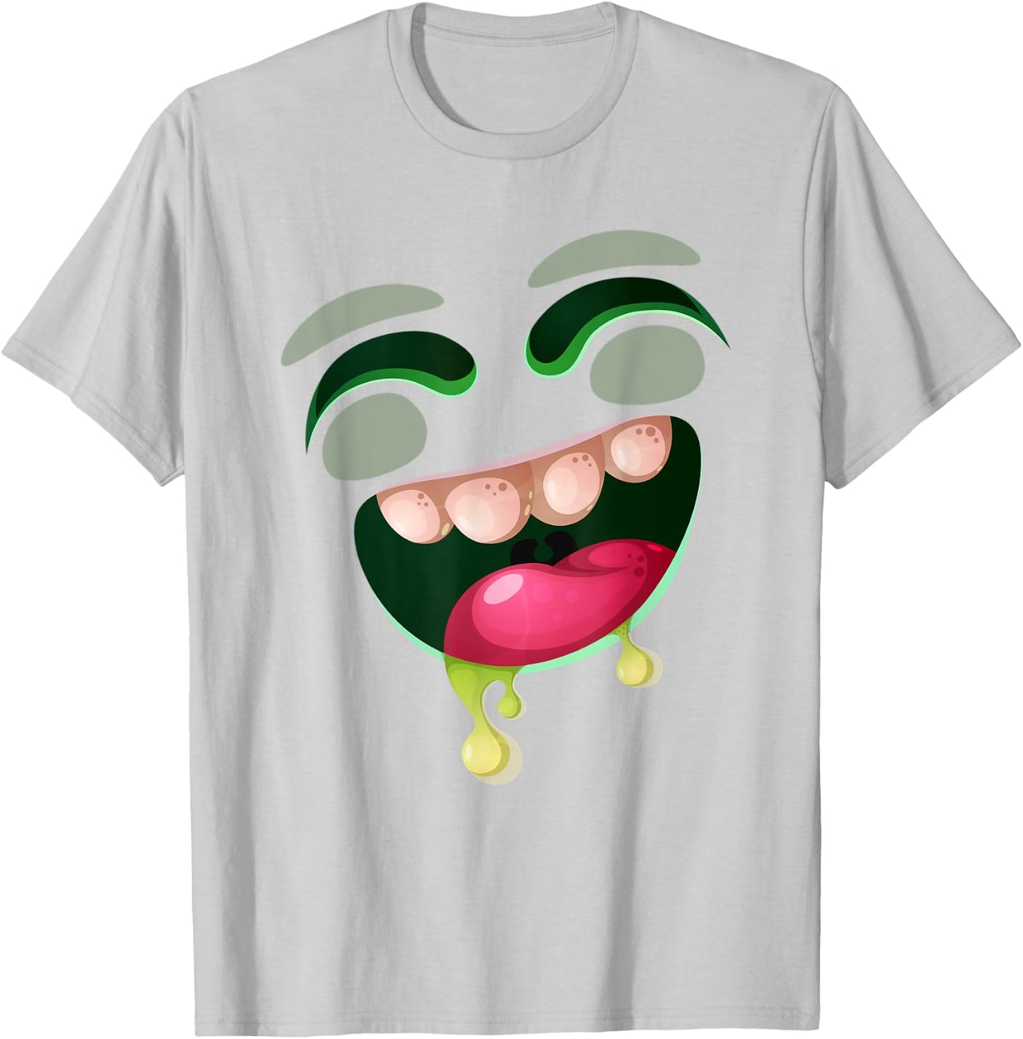 Cute Monster Face Halloween Group Easy Costume Cartoon T-Shirt - T-Shirt | Ash
