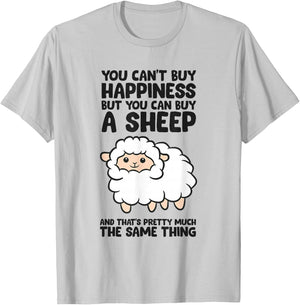 You Cant Buy Happiness But You Can Buy A Sheep T-Shirt - T-Shirt | Ash