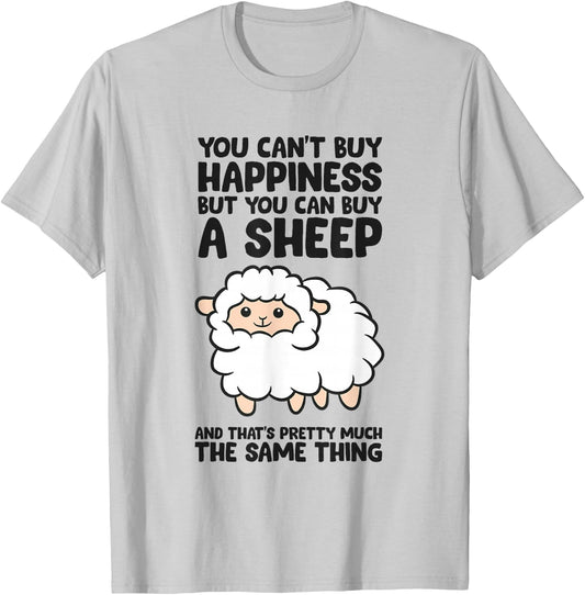 You Cant Buy Happiness But You Can Buy A Sheep T-Shirt - T-Shirt | Ash