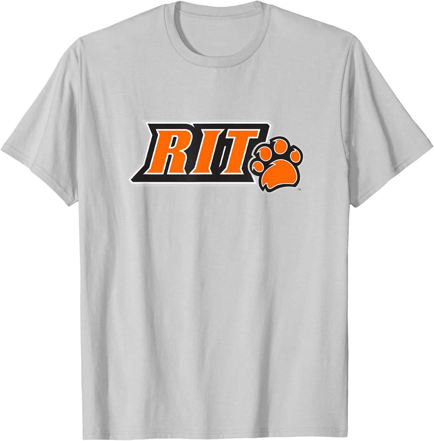Rochester Institute of Technology RIT Tigers Paw Logo T-Shirt - T-Shirt | Ash