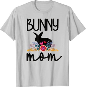 Cute Bunny Mama Ideas For Rabbit Owner Bunny Mom Proud Rabbit Mom T-Shirt - T-Shirt | Ash