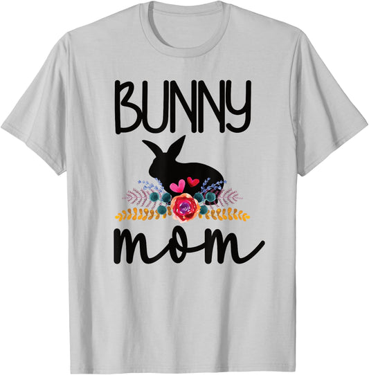 Cute Bunny Mama Ideas For Rabbit Owner Bunny Mom Proud Rabbit Mom T-Shirt - T-Shirt | Ash