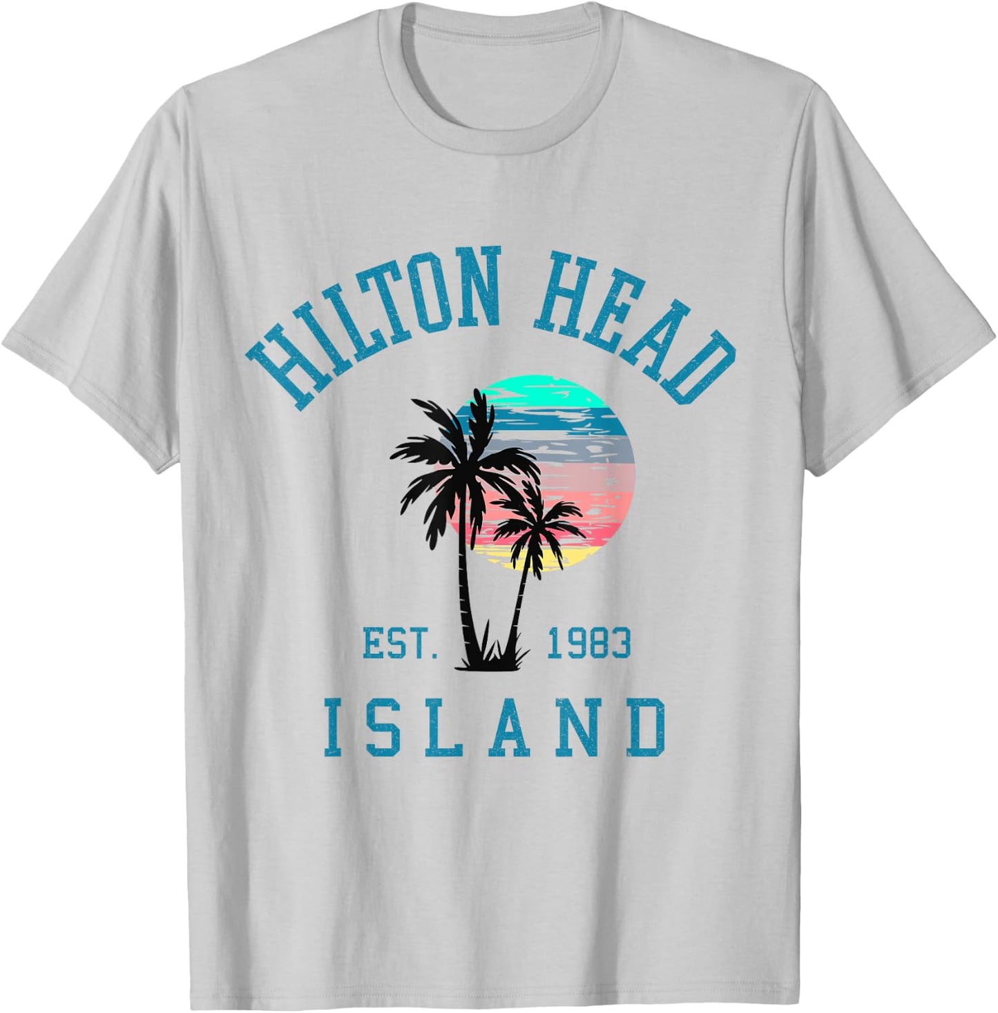 Hilton Head Island South Carolina Beach Palm Trees Summer T-Shirt - T-Shirt | Ash