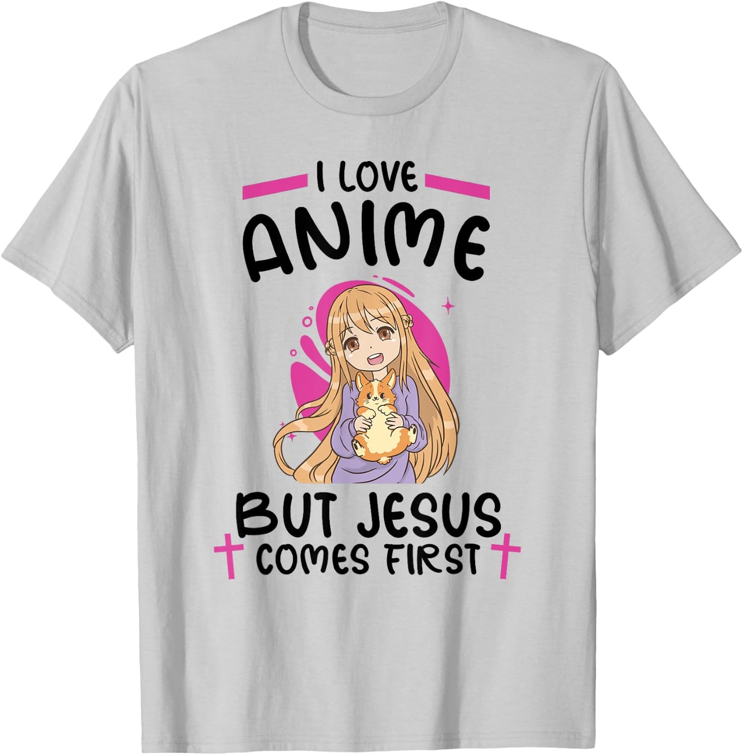 I Love Anime but Jesus Comes First T-Shirt - T-Shirt | Ash