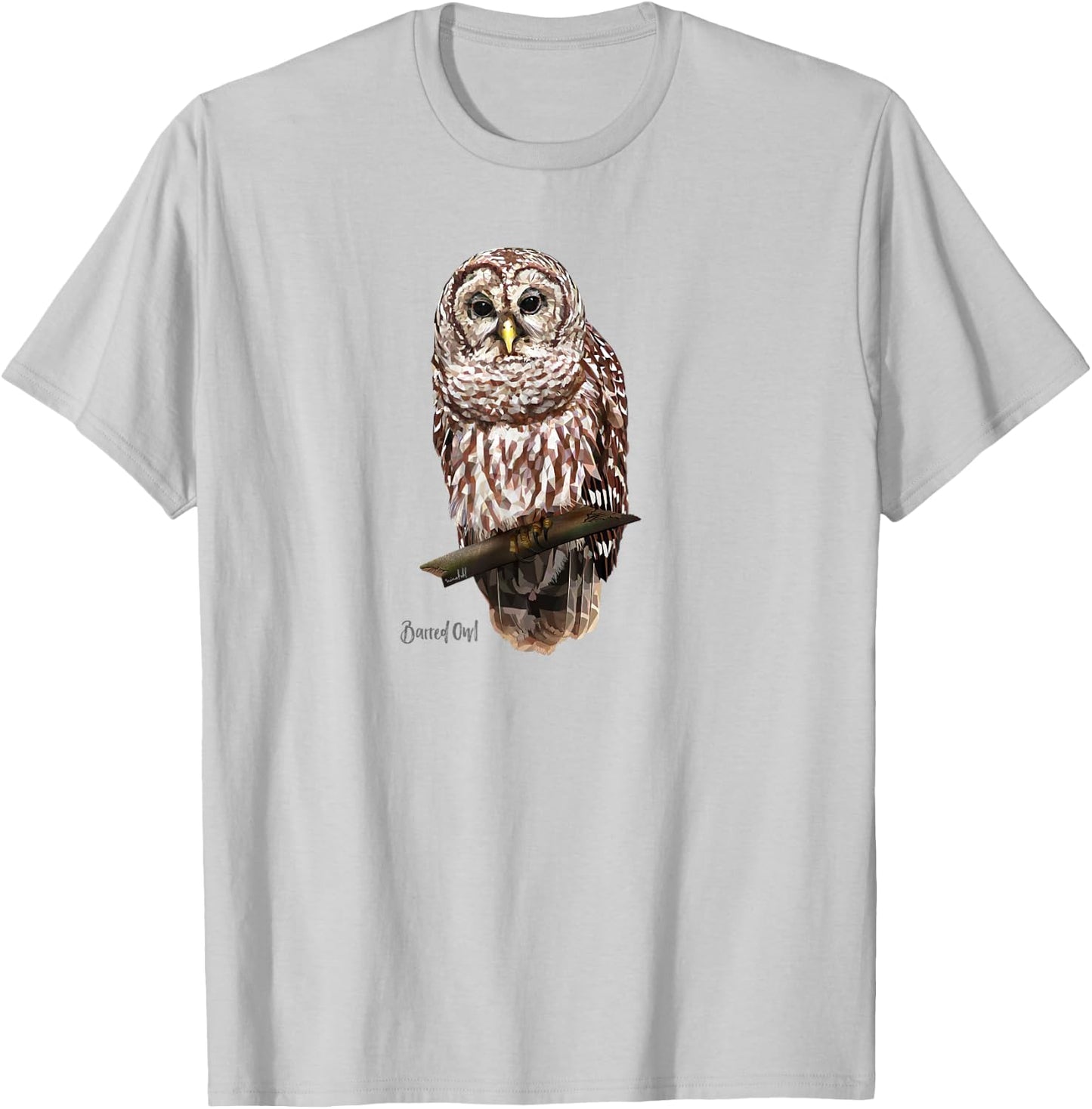 Barred Owl Graphic Birder Shirt Wildlife Bird Watching T-Shirt - T-Shirt | Ash