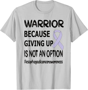 Esophageal Cancer Warrior Periwinkle Ribbon Cancer Survivor T-Shirt - T-Shirt | Ash