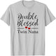 Double Blessed Twin Nana Red Hearts T-Shirt - T-Shirt | Ash