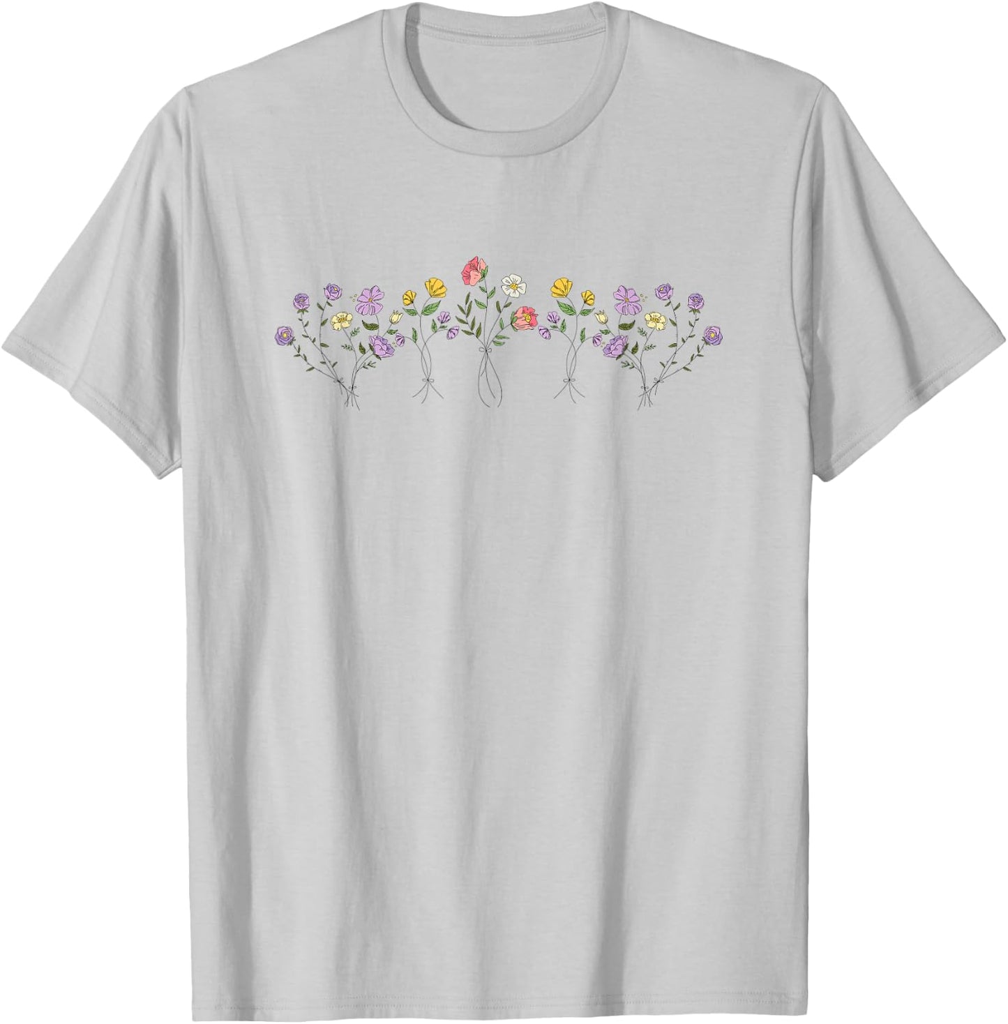 Vintage Inspired Botanical Flower Gardener Naturalist Flower T-Shirt - T-Shirt | Ash