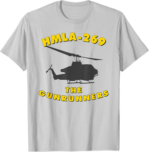 HMLA-269 Gunrunners Helicopter Attack Squadron AH-1W T-Shirt - T-Shirt | Ash