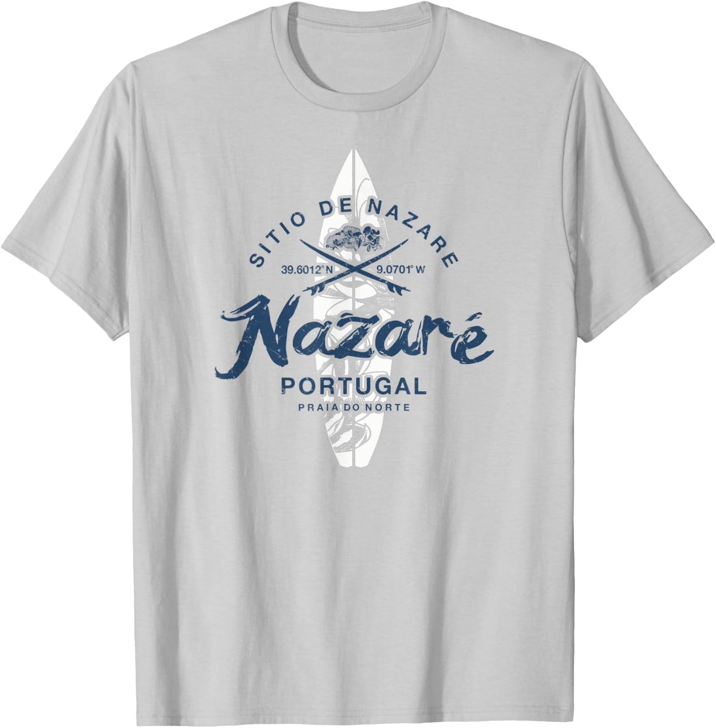Nazare Portugal Praia do Norte Surfing Vintage T-Shirt - T-Shirt | Ash