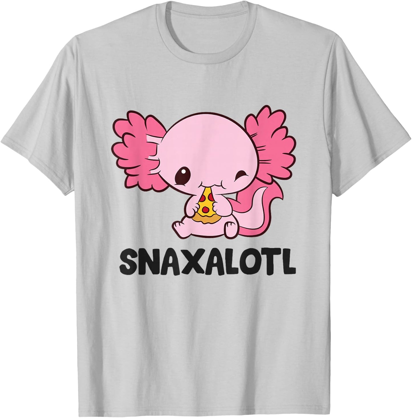 Snaxalotl Love Axolotls Cute Axolotl With Pizza T-Shirt - T-Shirt | Ash