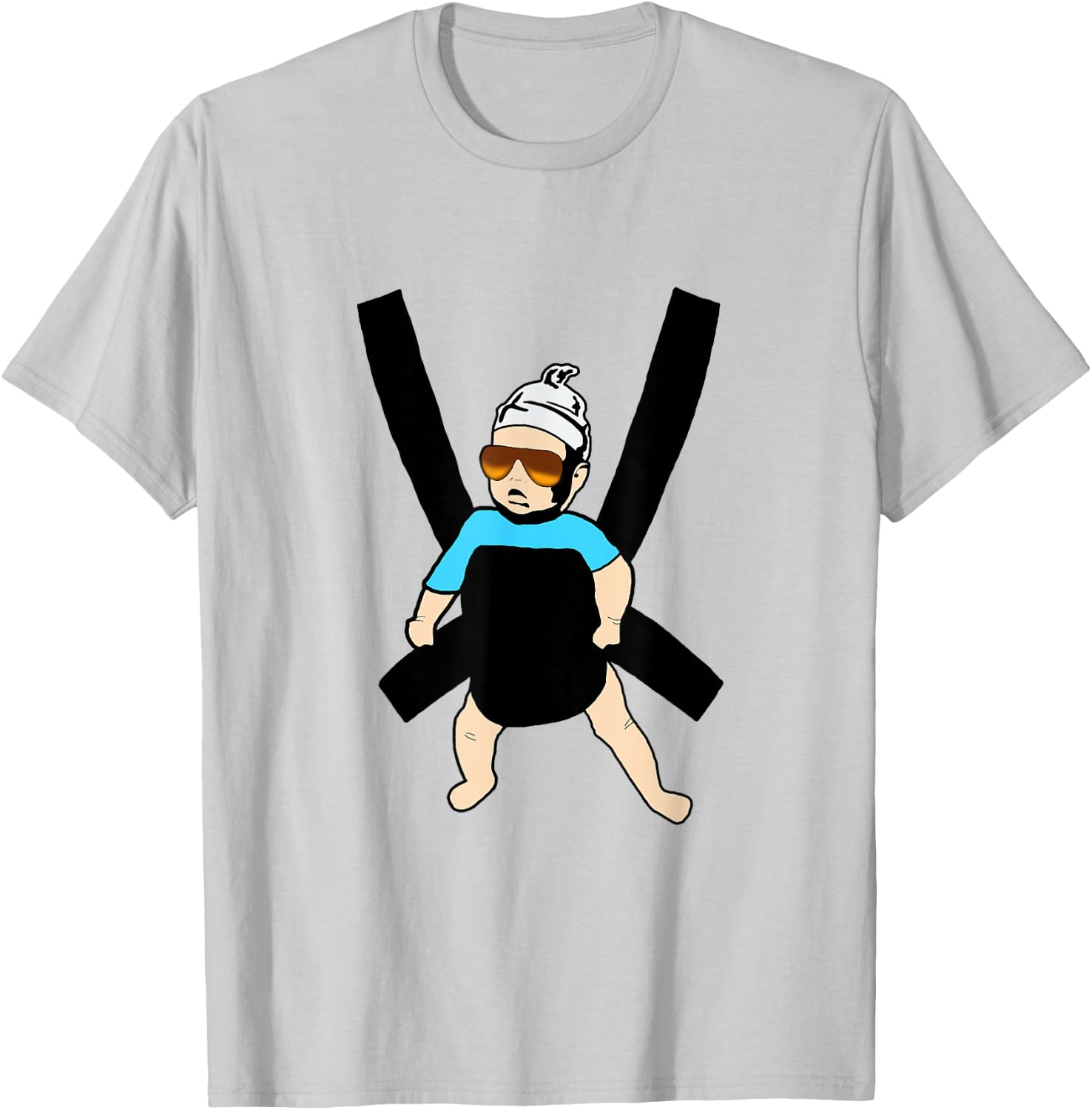 Carlos - Hangover Baby with Sunglasses in a Strap T-Shirt - T-Shirt | Ash