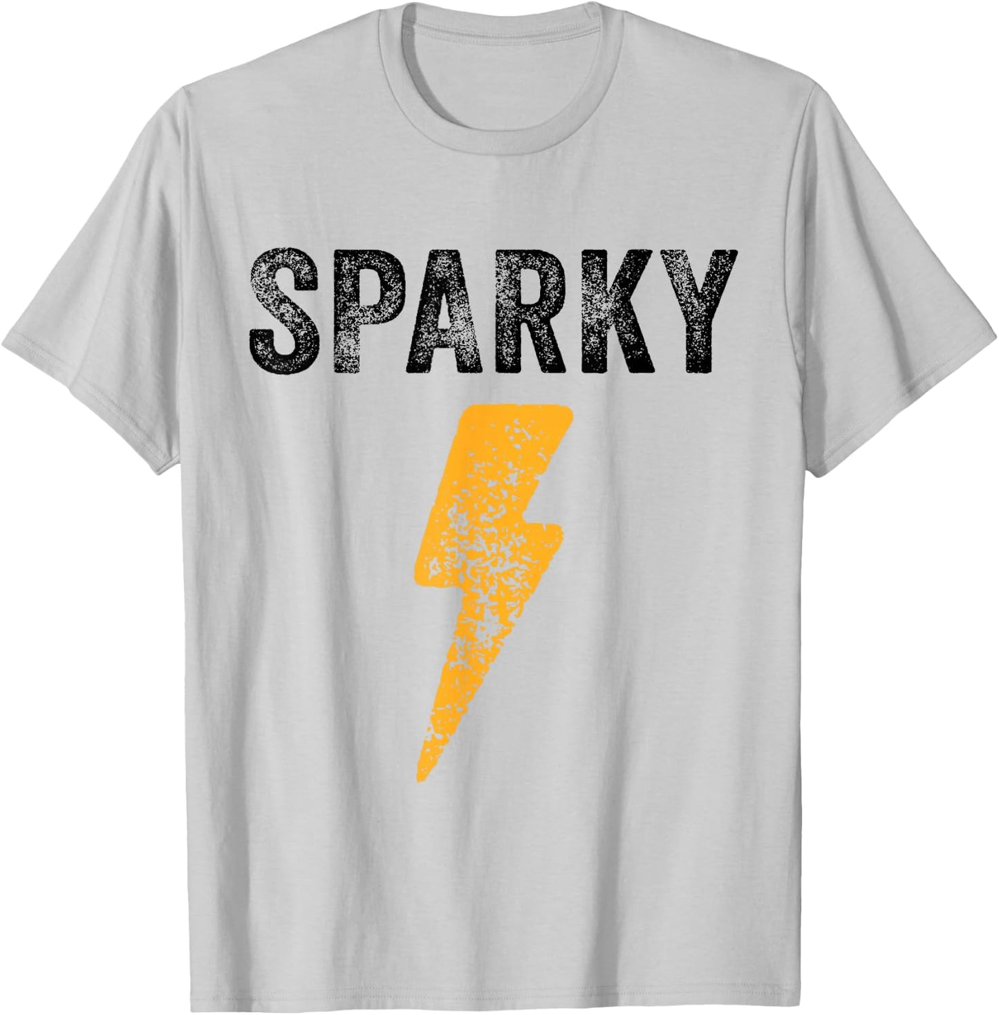 Electrician Funny Sparky Nickname Lightning Bolt Distressed T-Shirt - T-Shirt | Ash