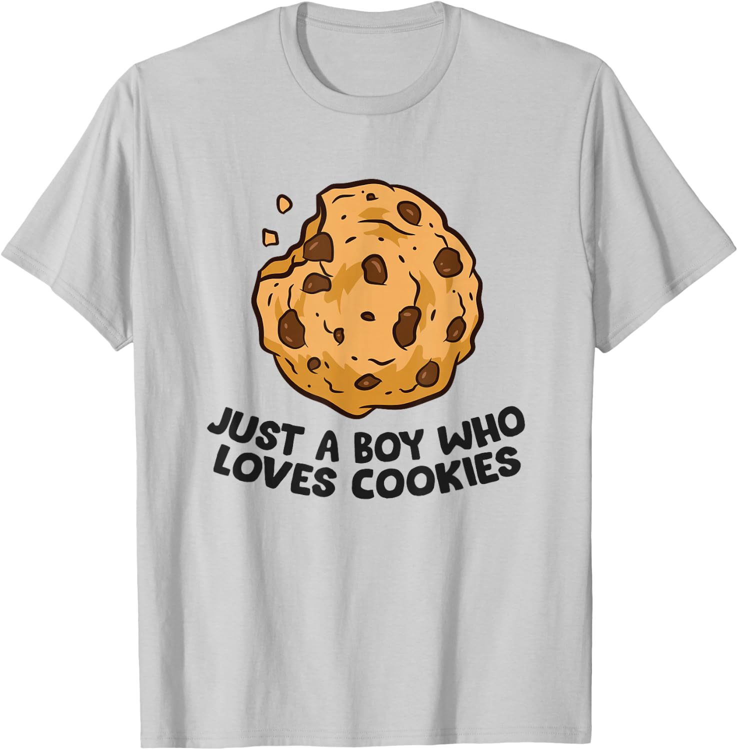 Just a Boy Who Loves Cookies Funny Chocolate Chip Cookies T-Shirt - T-Shirt | Ash