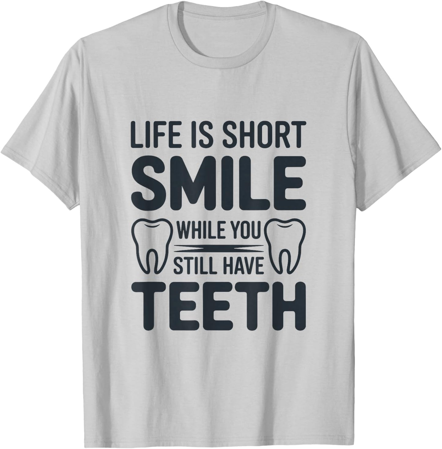 Funny Dental Humor Graphic with Teeth Illustrations T-Shirt - T-Shirt | Ash