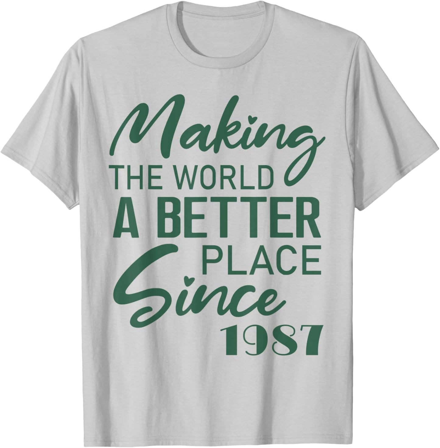 Making The World A Better Place Since 1987 Birthday T-Shirt - T-Shirt | Ash