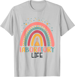 Rainbow Laboratory Life Laboratory Technician Lab Week T-Shirt - T-Shirt | Ash