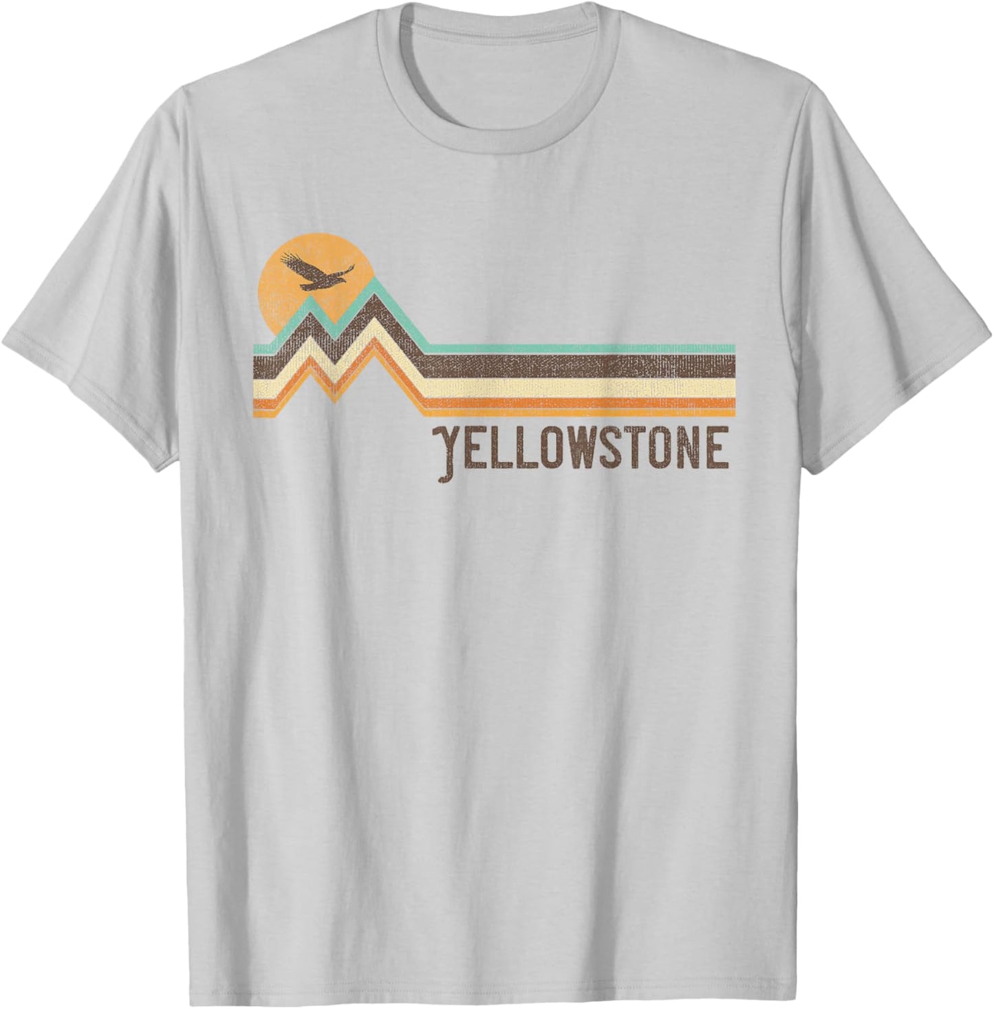 Yellowstone National Park 70s 80s Retro Vintage Distressed T-Shirt - T-Shirt | Ash